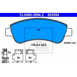 KLOCKI HAMULCOWE ATE 13.0460-3994.2